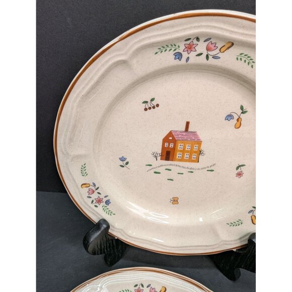 Vintage Newcor Stoneware 6004 Our Country Farmhouse Salad Plate Set of 4 - Picture 5 of 12